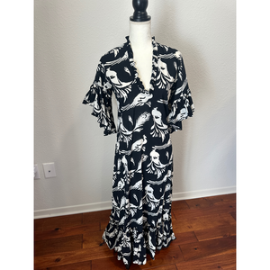 Lido Maxi Sundress in Black & White